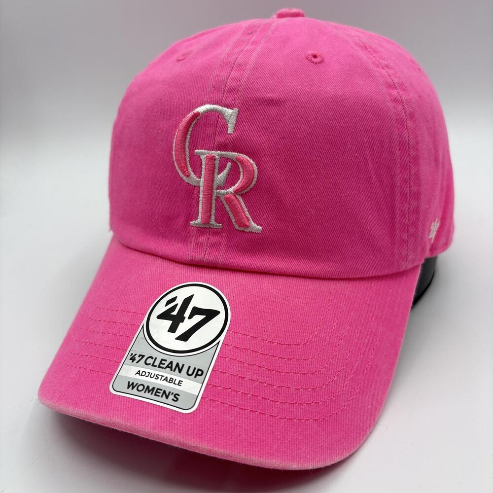 Colorado Rockies 47 Brand Womens Hat Clean Up Strap Back One Size Pink MLB NEW